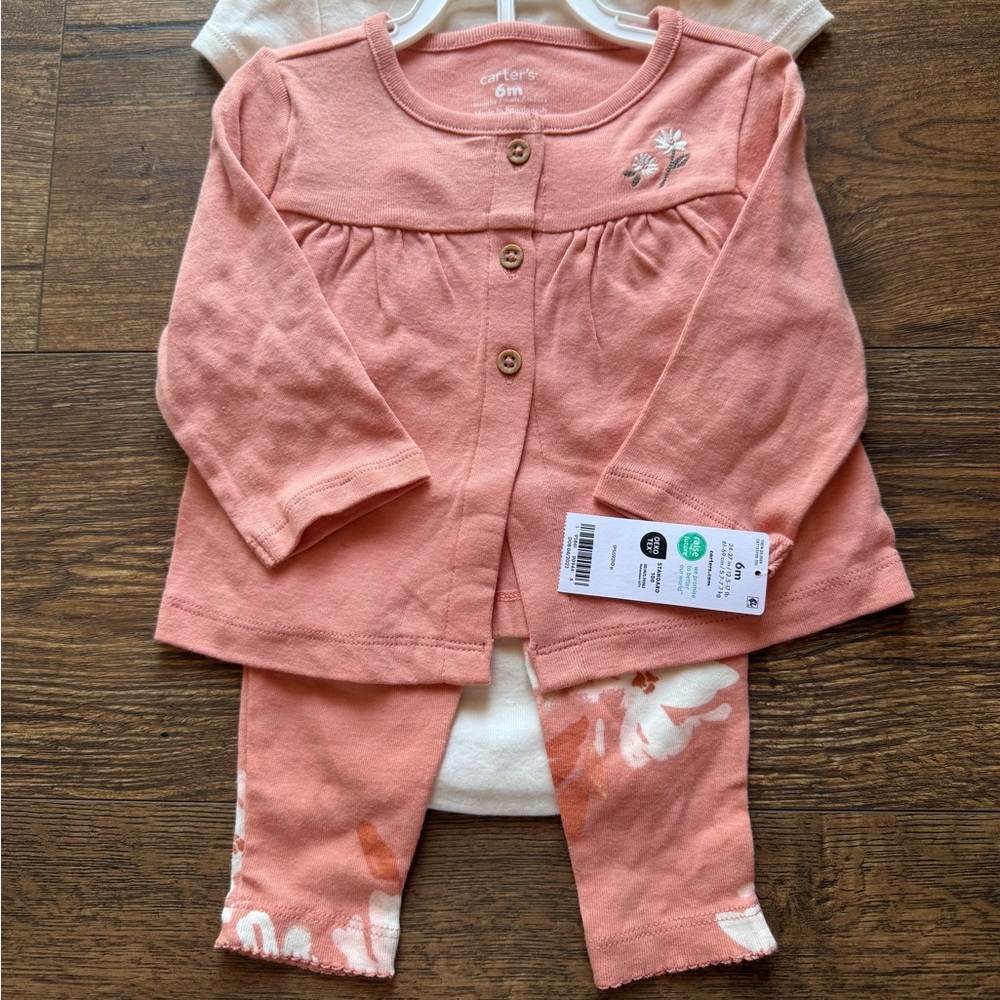 Carter's Peach Baby Cardigan and Pants Set